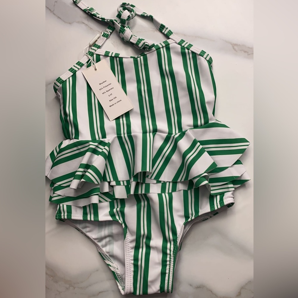 1pc Green Stripe Halter